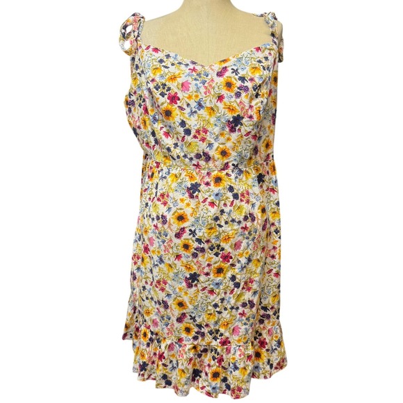 Old Navy Dresses & Skirts - Old Navy 2X Cami Dress White Floral Cottagecore Boho Summer Feminine Prairie